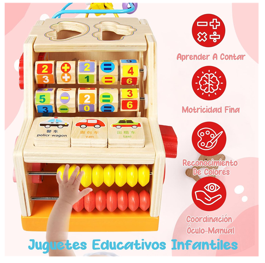 Coche Laberinto Montessori Figuras + Encastre Multifuncional
