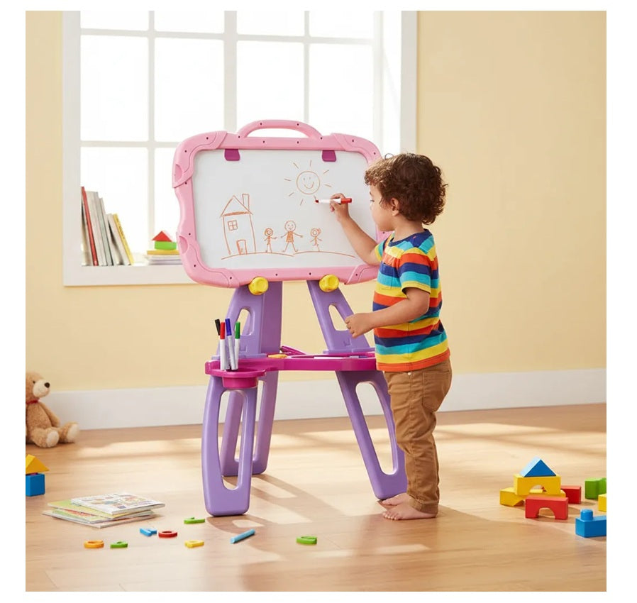 Tablero Infantil Con Atril + 60 Accesorios Imantado Borrable