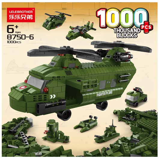 Arma Todo Bloques Para Armar 1000 Pcs Helicóptero Ejercito