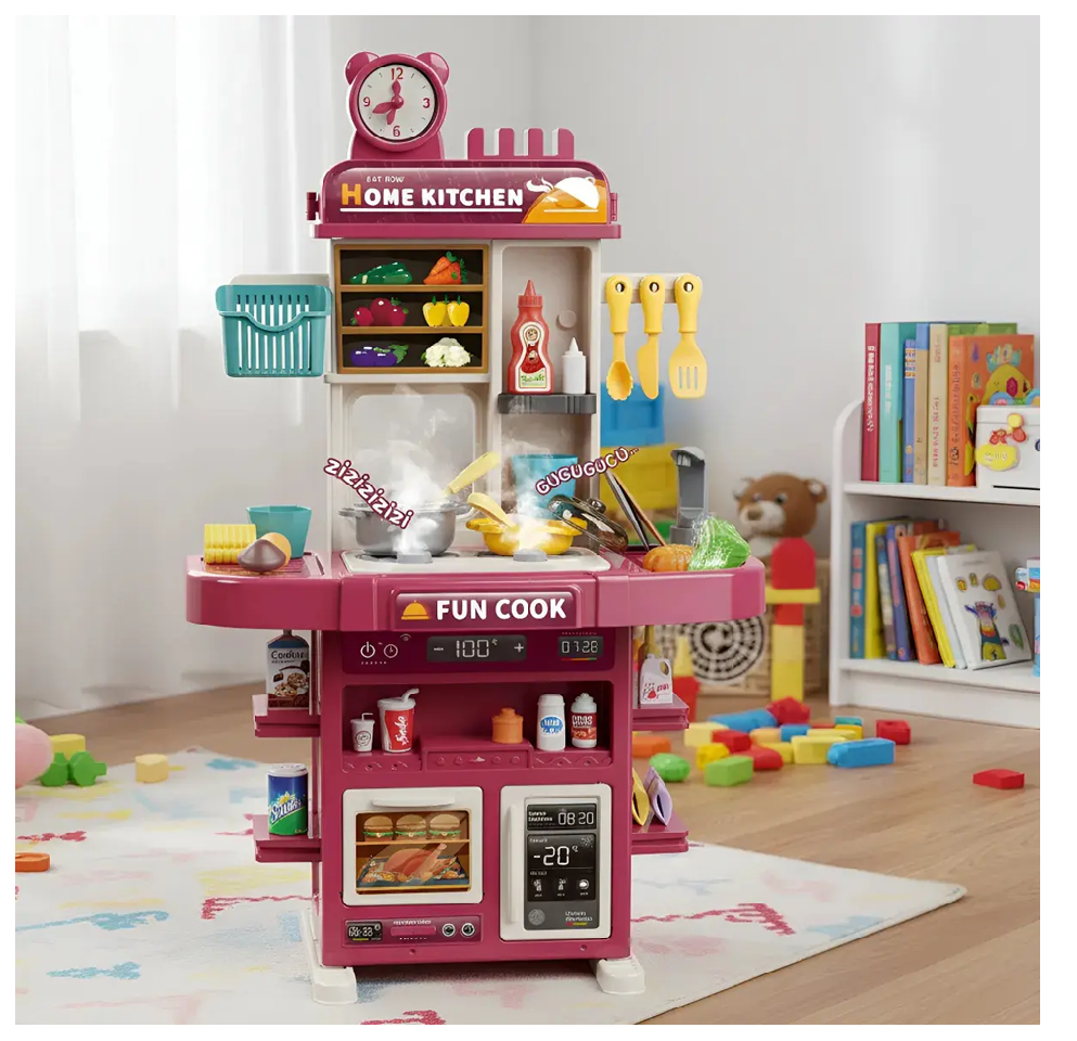 Cocina Infantil Home Kitchen 42 Pcs Luz+ Sonido + Vapor+agua