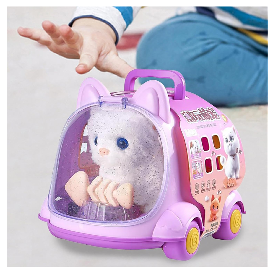 Mascota Infantil Gatito Con Sonidos + Movimiento + Maleta