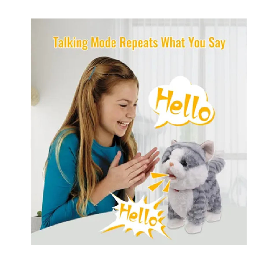 Mascota Infantil Gatito Con Sonidos + Movimiento + Correa