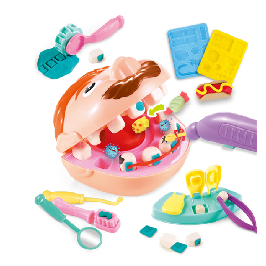Juego De Dentista Plastilinas De Juguete Varios Colores