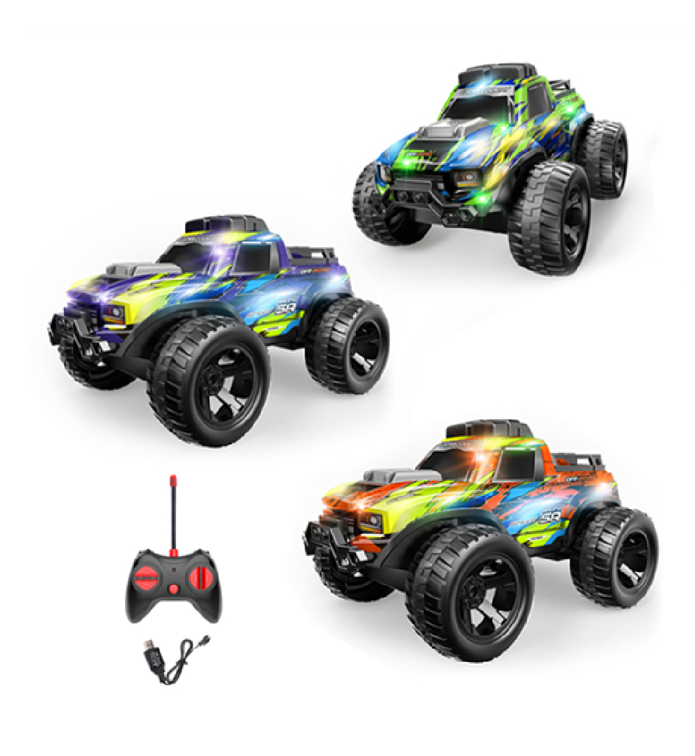 Carro A Control Remoto Todo Terreno Multicolor Con Luces