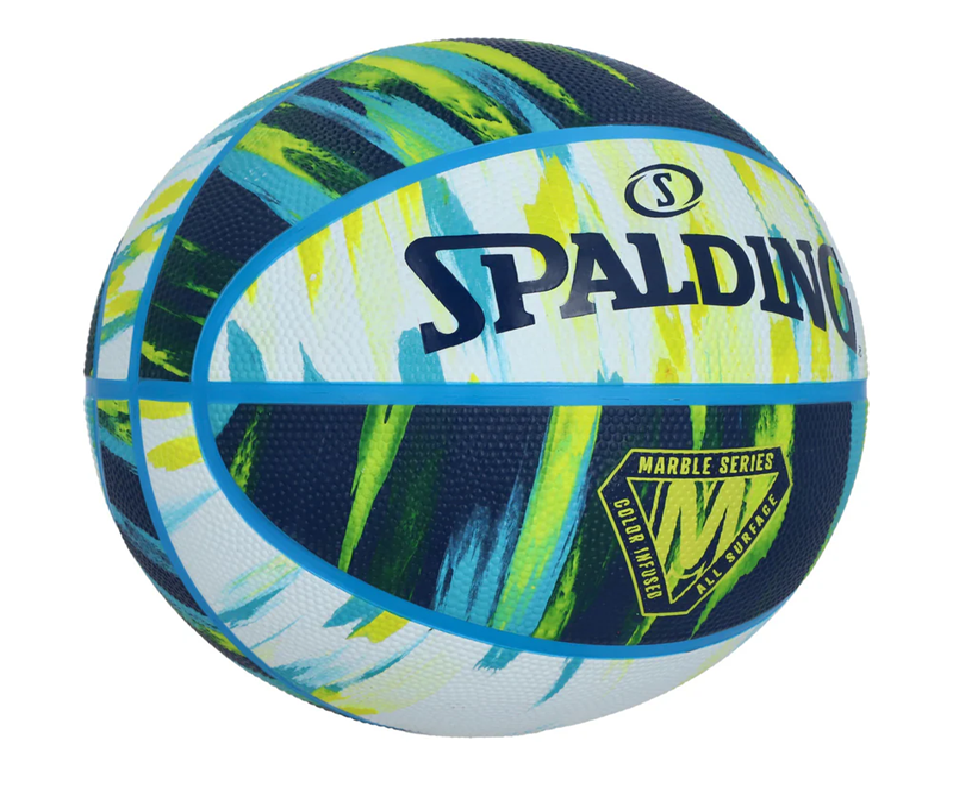 Balón Baloncesto Spalding Marble Series #7 Negro Blanco azul