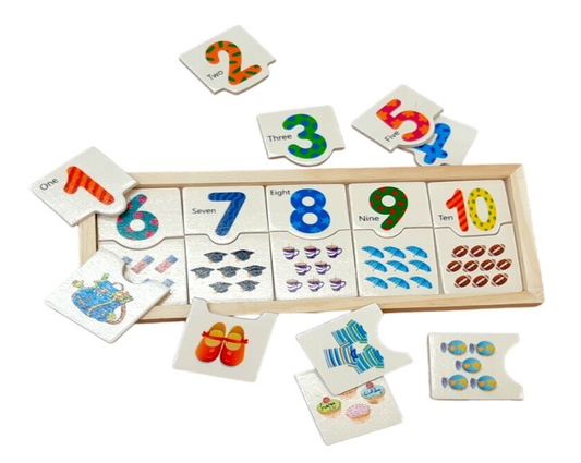 Juego Infantil De Números Estilo Rompecabezas En Madera