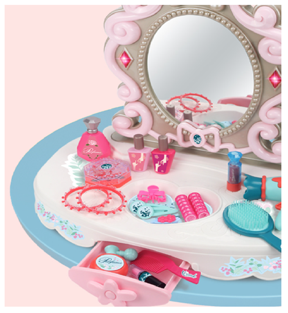 Tocador Infantil Luces Y Sonidos + Accesorios 30 Pcs