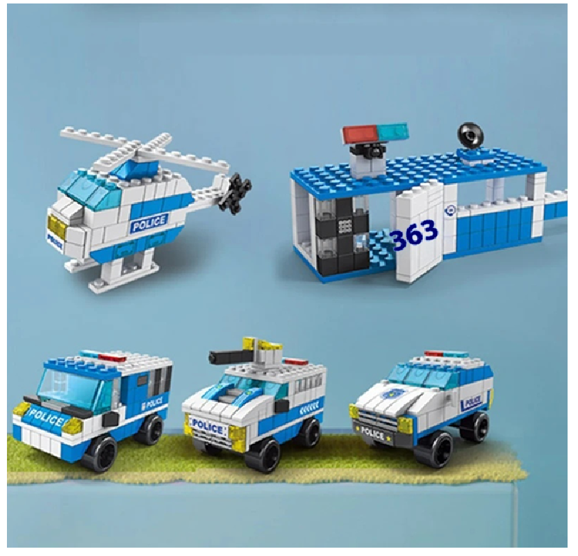 Arma Todo Bloques Para Armar 1000 Pcs Camión Policía