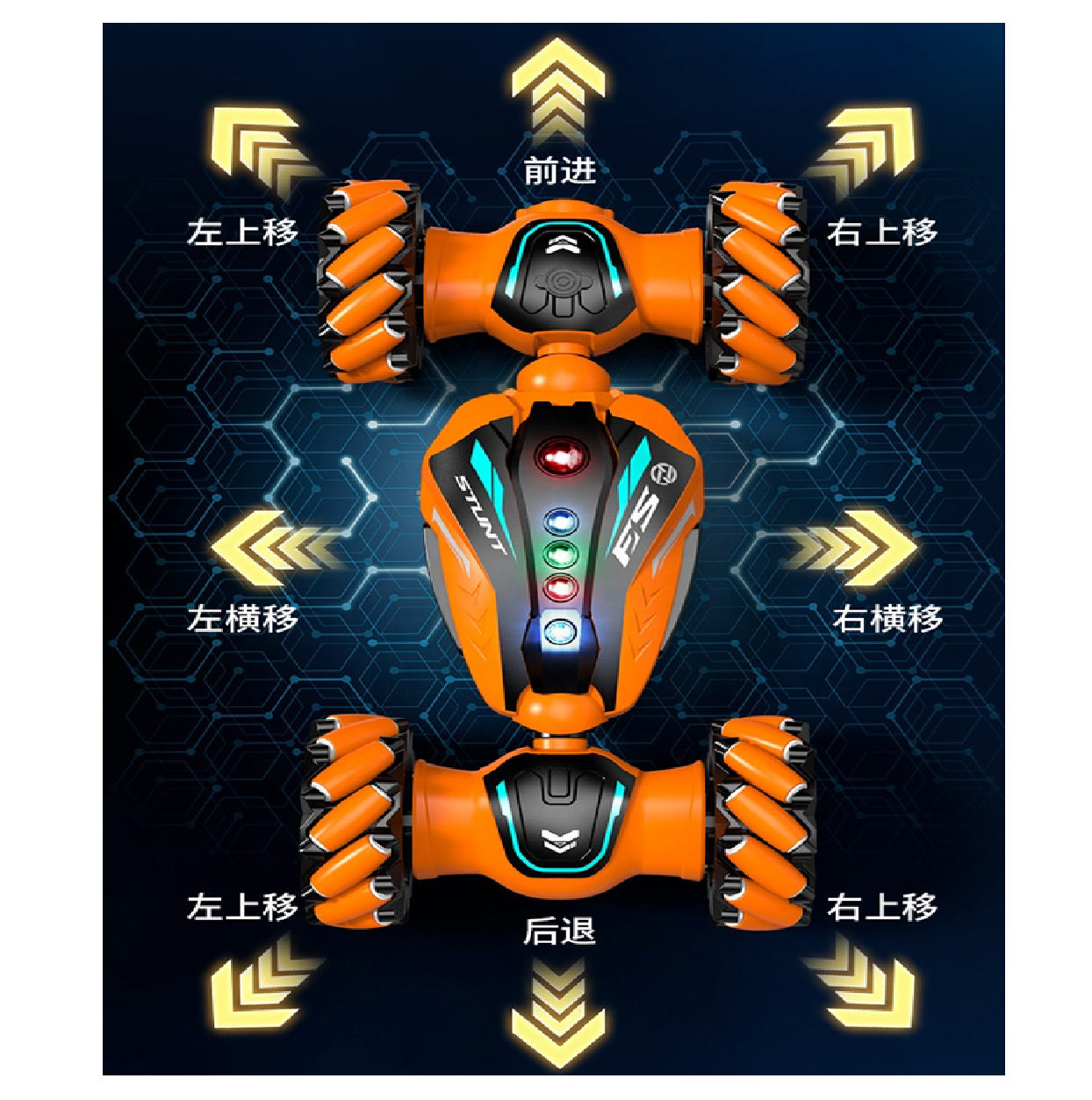 Carro A Control Remoto Stunt Con Manilla De Sensor 360