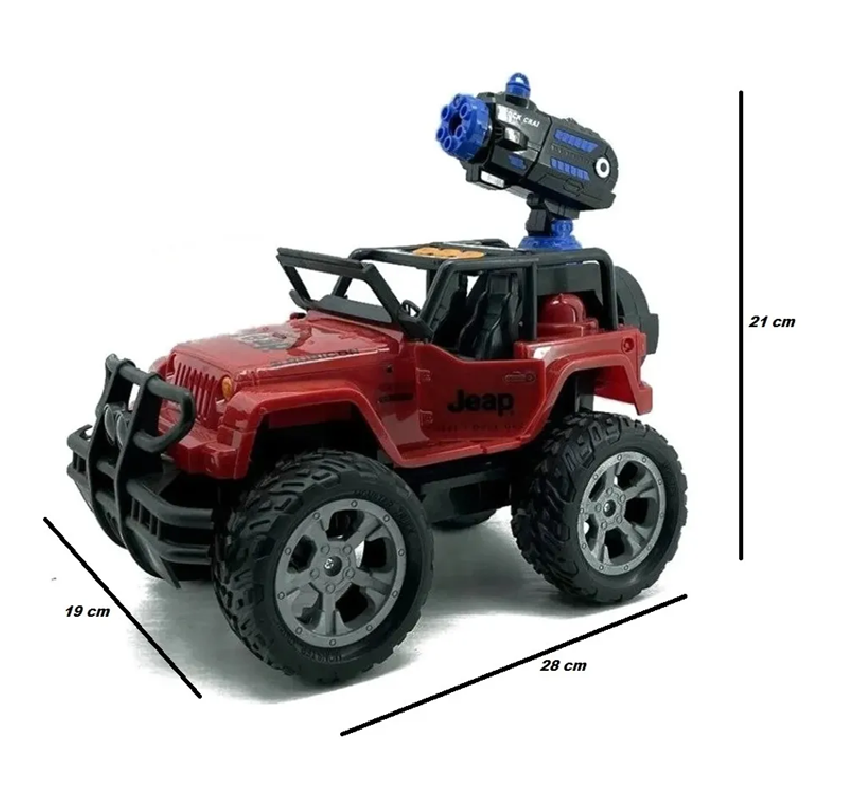 Carro A Control Remoto Jeep Con Cañon Bota Hidrogel