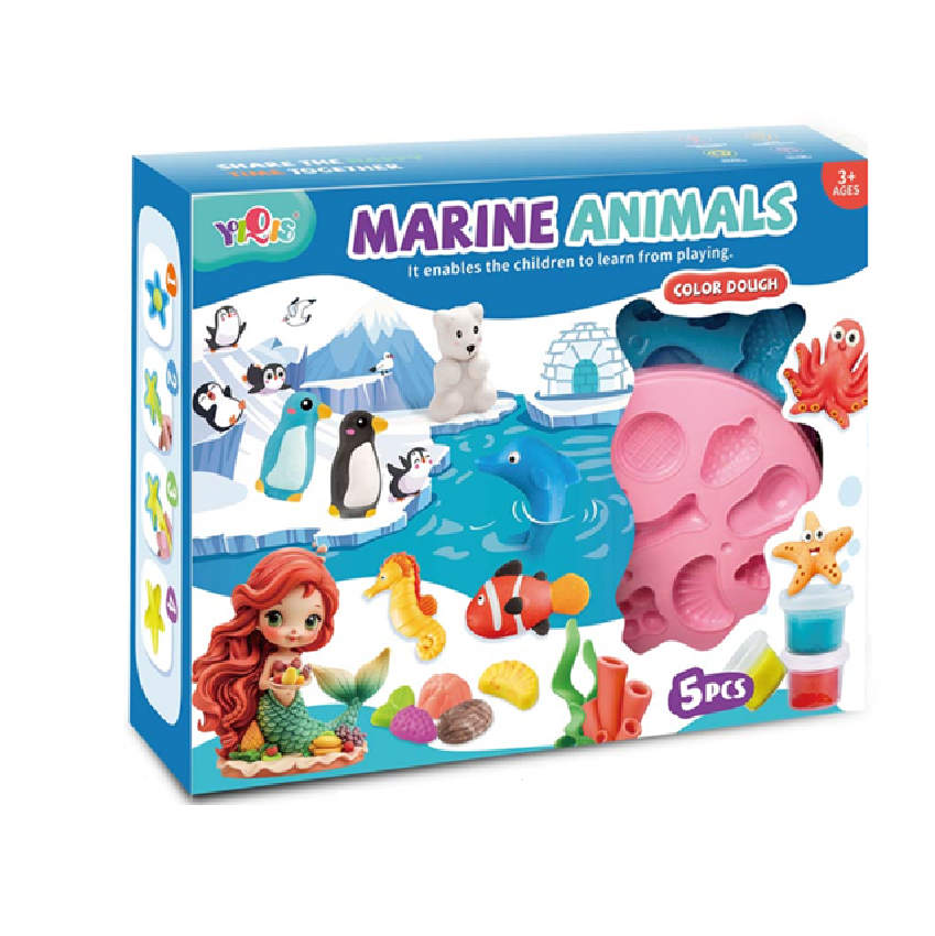 Set Infantil De Plastilina Animales Marinos + Moldes