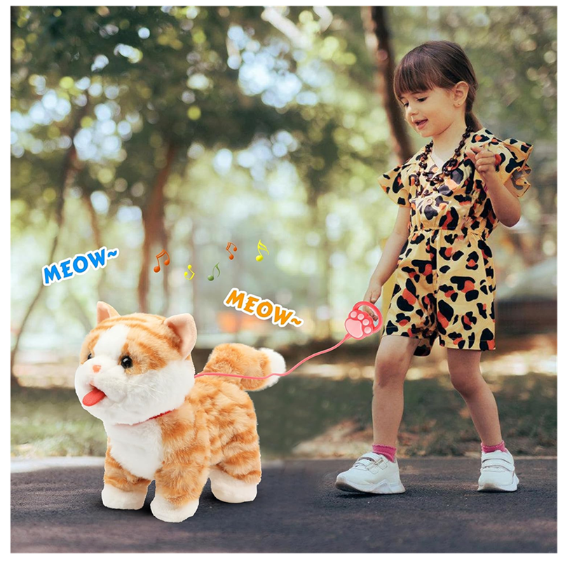 Mascota Infantil Gatito Con Sonidos + Movimiento + Correa