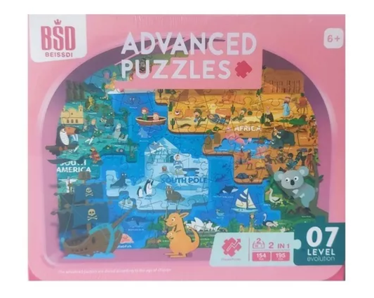 Rompecabezas Puzzle Advanced 2 En 1 Continentes 154-195 Pcs
