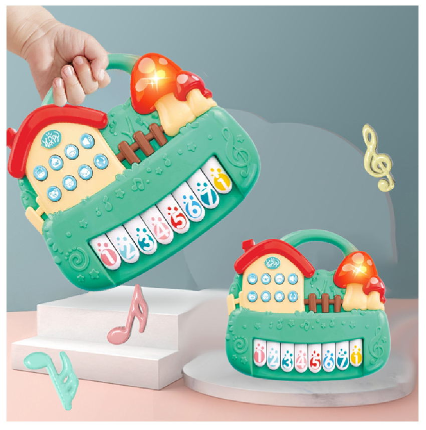 Piano Infantil Con Forma Y Sonidos De Granja Luces + Sonidos