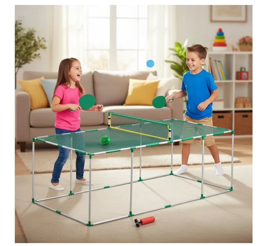 Set De Ping Pong Infantil Mesa + 2 Raquetas + Bola De Pp