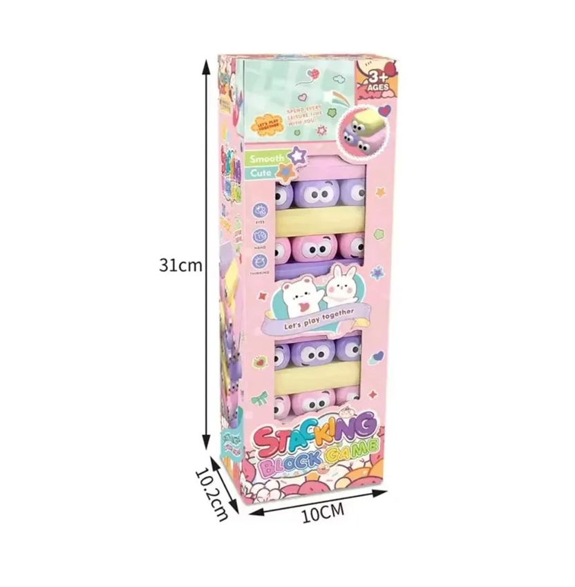 Juego De Apilables Torre Jenga Caritas Dado Infantil Adultos