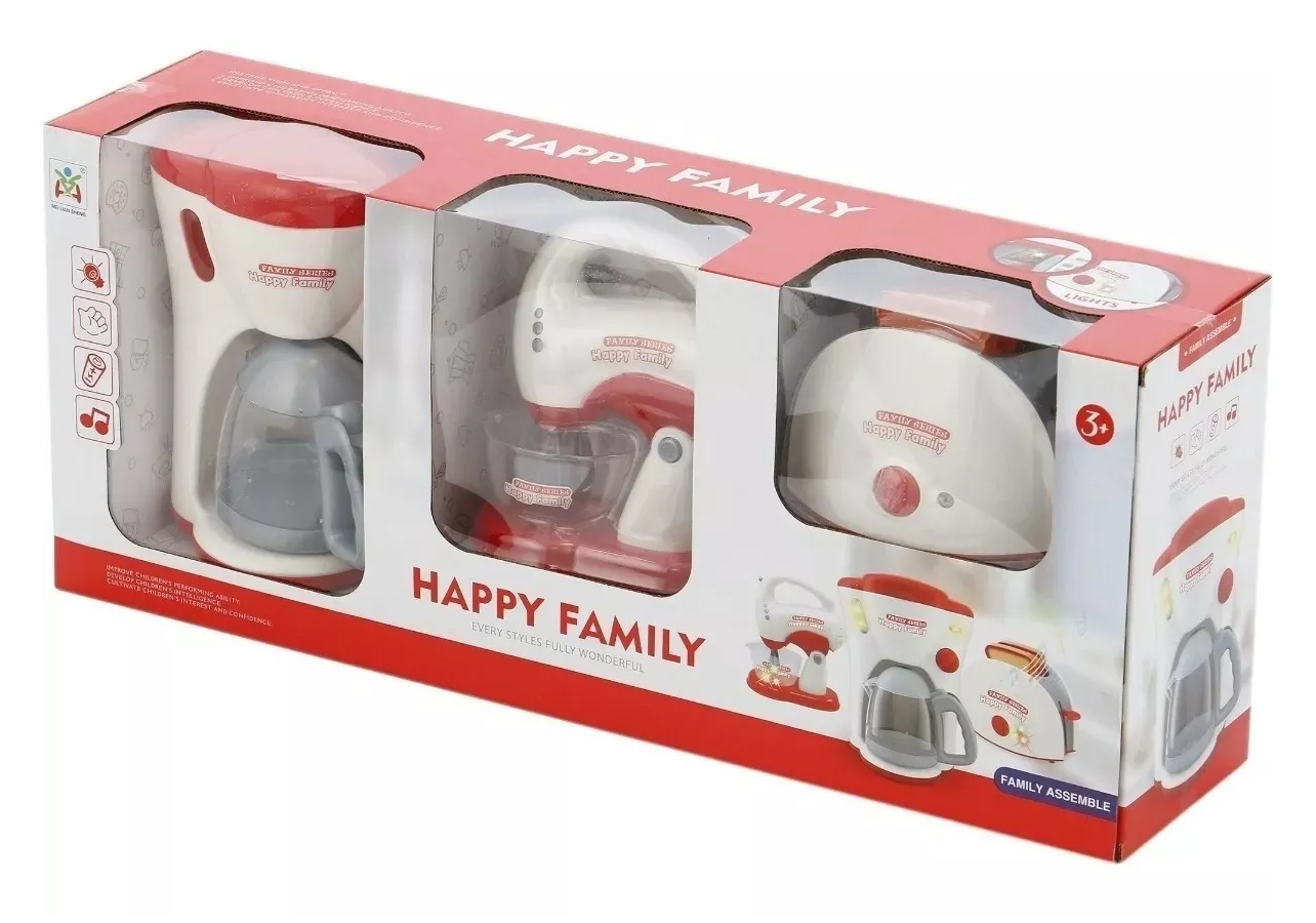 Set Infantil De Cocina Batidora + Cafetera + Tostadora