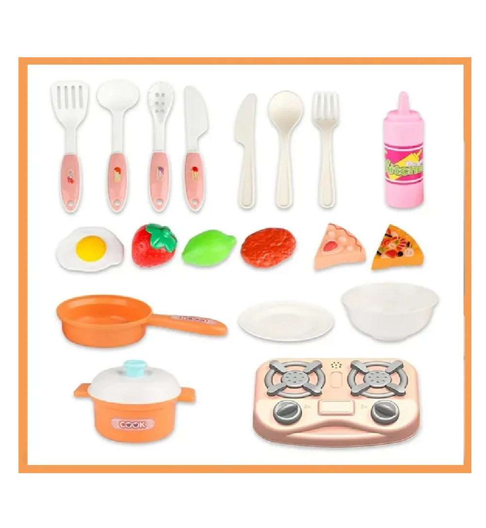 Cocina Infantil Rosada Función Real De Agua