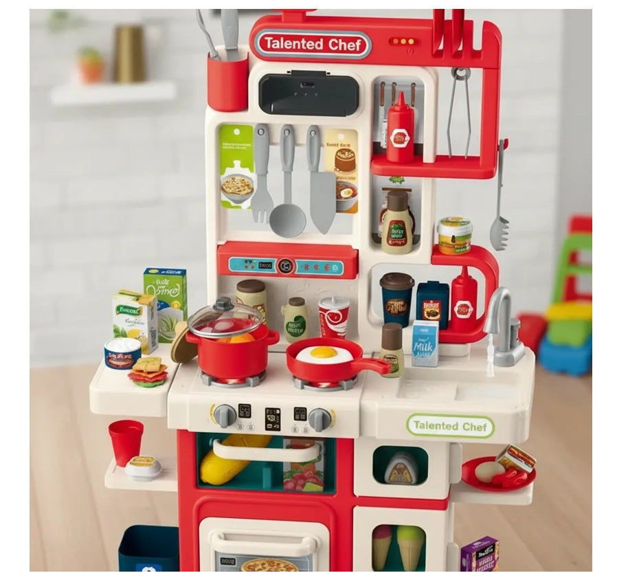 Cocina Infantil 101 Cm 104 Pcs Luces +sonidos +agua +vapor
