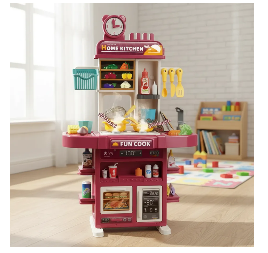 Cocina Infantil Home Kitchen 42 Pcs Luz+ Sonido + Vapor+agua