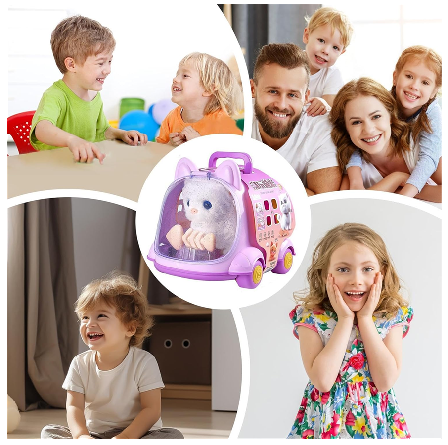 Mascota Infantil Gatito Con Sonidos + Movimiento + Maleta