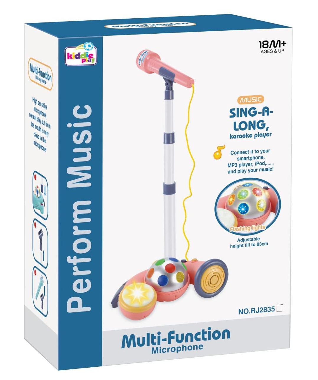 Micrófono Infantil Karaoke Con Base Mp3 Conector Celular