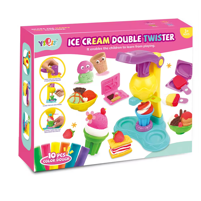 Set Infantil De Plastilina Maquina De Helados + Moldes