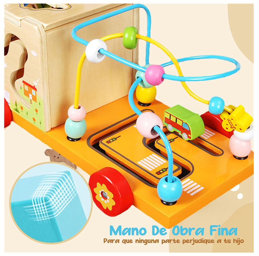 Coche Laberinto Montessori Figuras + Encastre Multifuncional