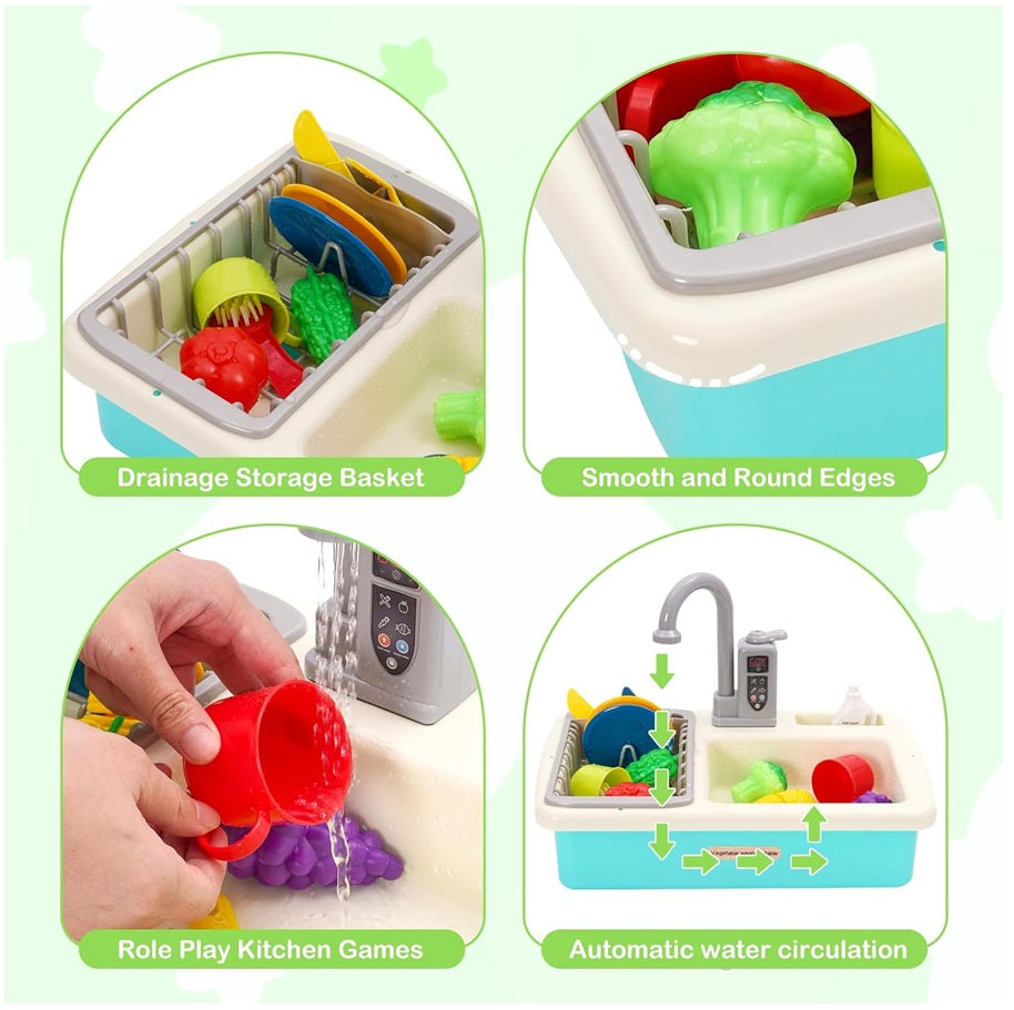 Lavaplatos Infantil Con Agua Cooking Arts 19 Pcs