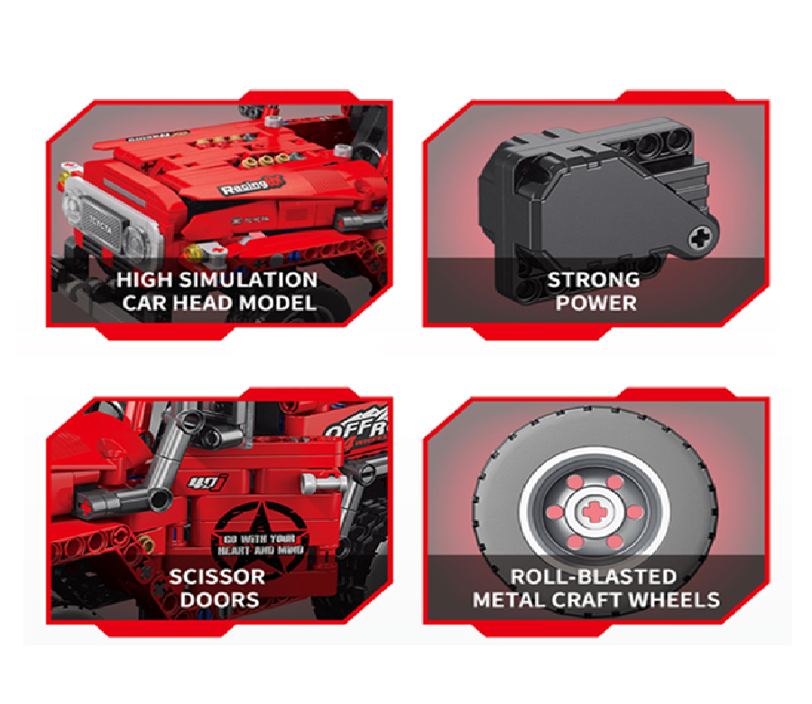 Arma Todo Bloques Para Armar Campero Rojo 910 Pcs