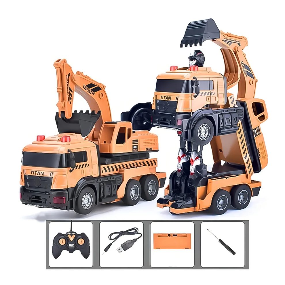 Carro A Control Remoto Grúa Que Se Transforma En Robot