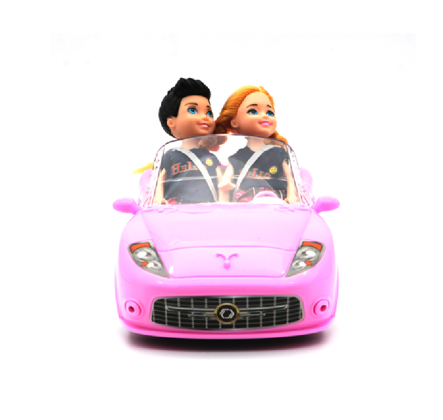 Carro A Control Remoto Para Niña + 2 Muñecos R/c 1:18