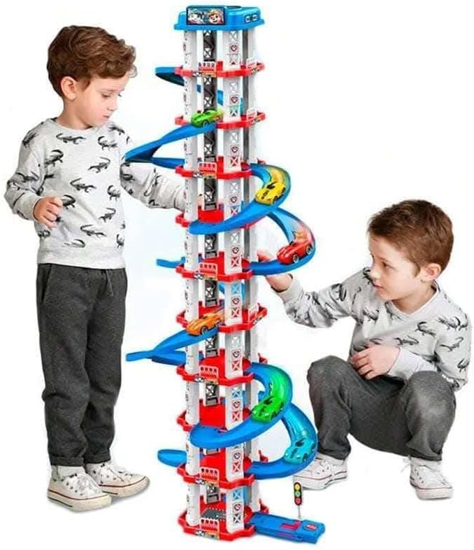Pista Infantil 10 Niveles 92 Cm De Alta Turbo 2 Carros