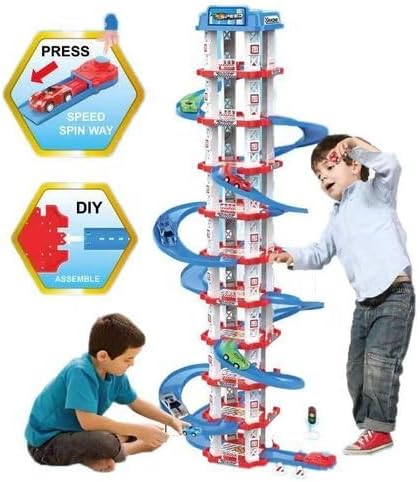 Pista Infantil 10 Niveles 92 Cm De Alta Turbo 2 Carros