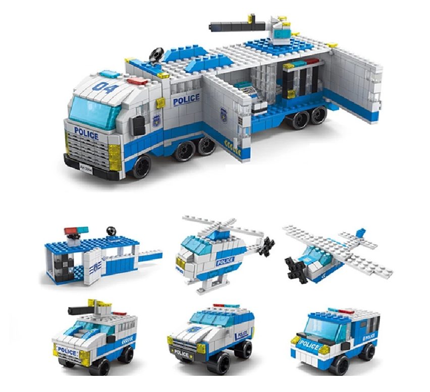 Arma Todo Bloques Para Armar 1000 Pcs Camión Policía