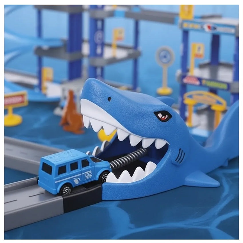 Pista Infantil Parking Shark 104 Pcs 4 Niveles