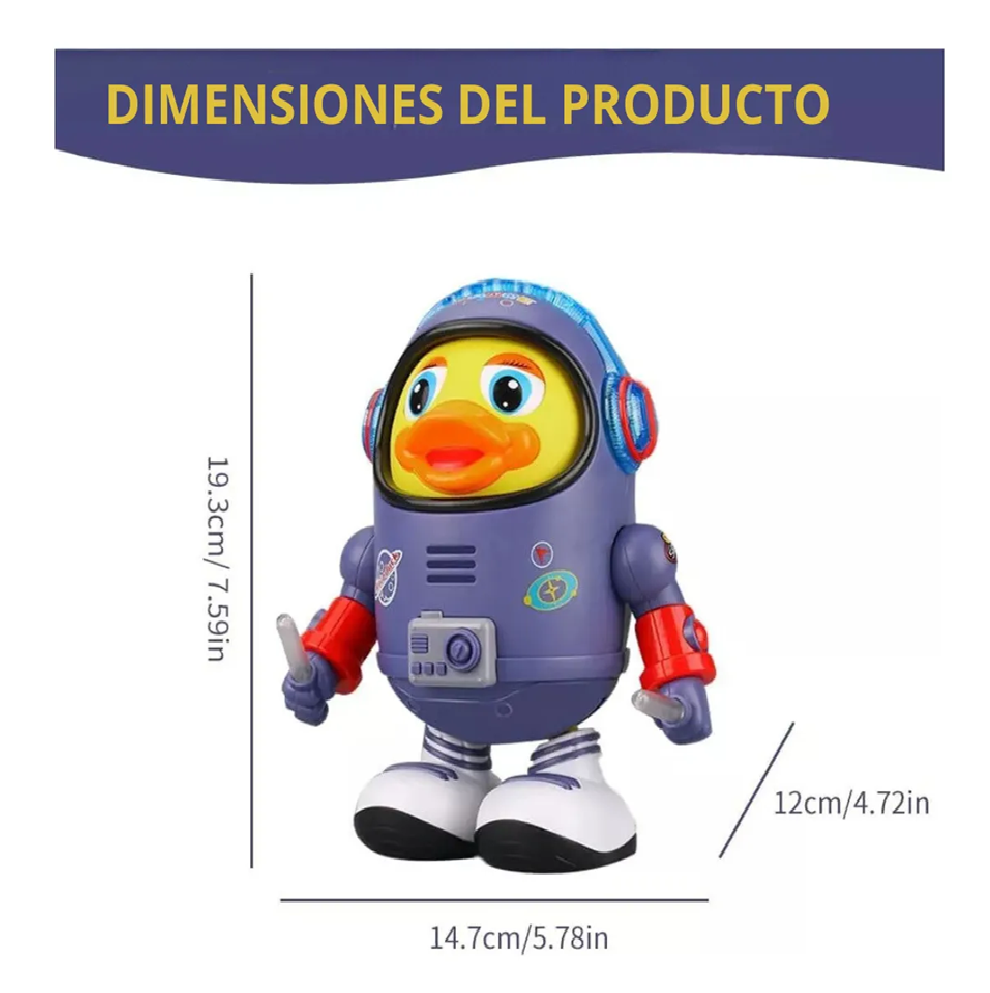 Pato Espacial Bailarín Infantil Luces Sonidos Y Movimiento