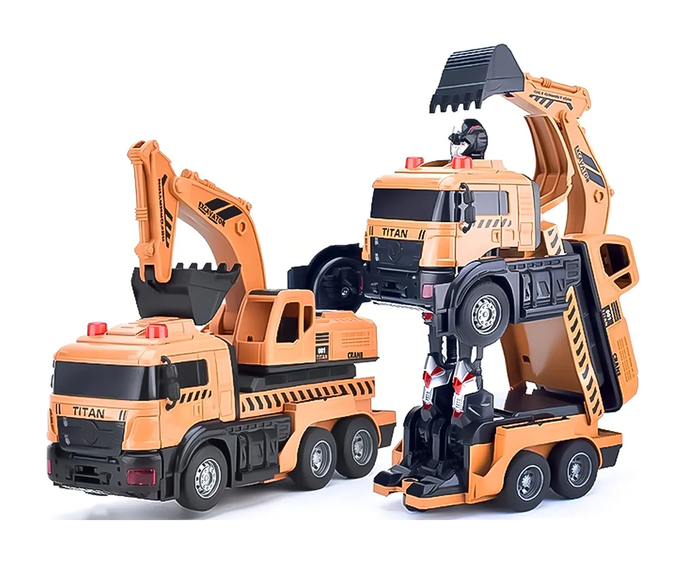 Carro A Control Remoto Grúa Que Se Transforma En Robot