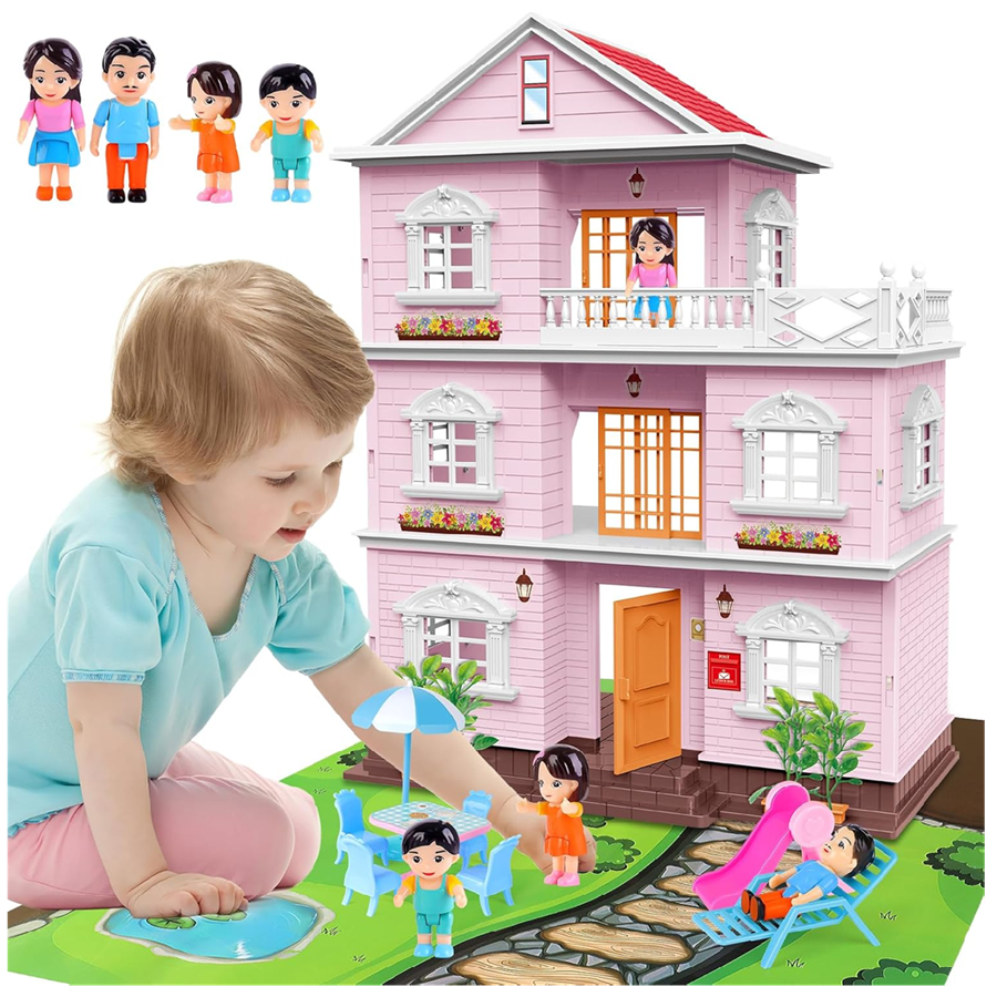 Casa De Muñecas Infantil Villa Rosada