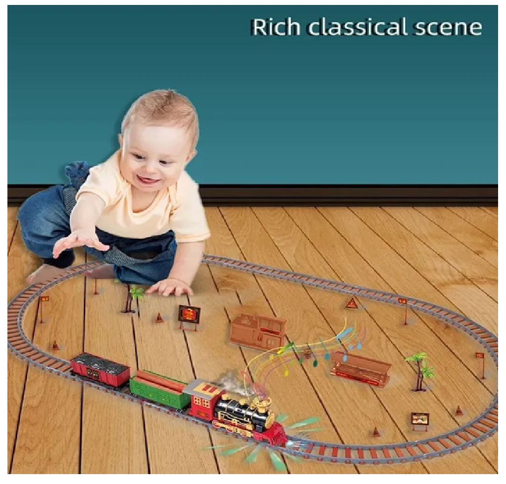 Tren Navideño Luces + Movimiento + Sonido