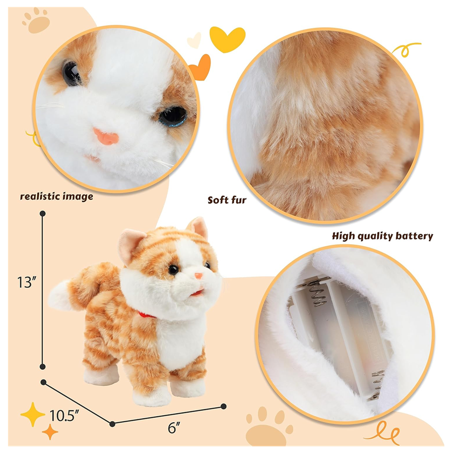 Mascota Infantil Gatito Con Sonidos + Movimiento + Correa