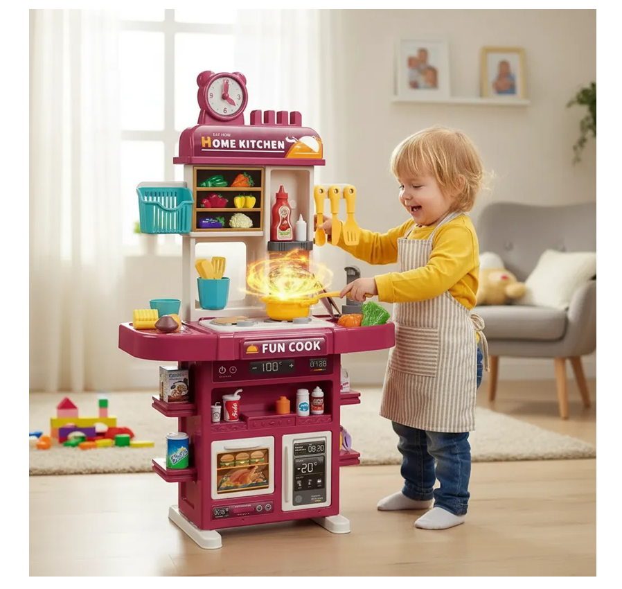 Cocina Infantil Home Kitchen 42 Pcs Luz+ Sonido + Vapor+agua