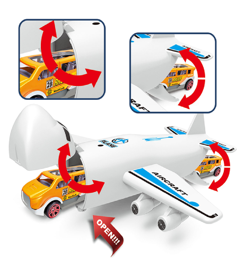 Pista Infantil Grande 95 Pcs Avión + Carros + Tractomula