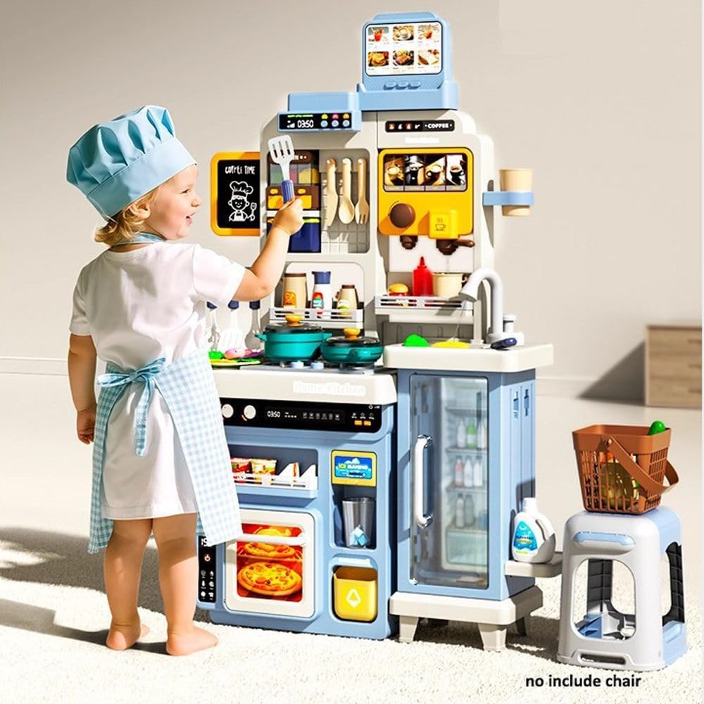 Cocina Infantil 90cm 66 Pcs Luces + Sonidos + Agua +vapor