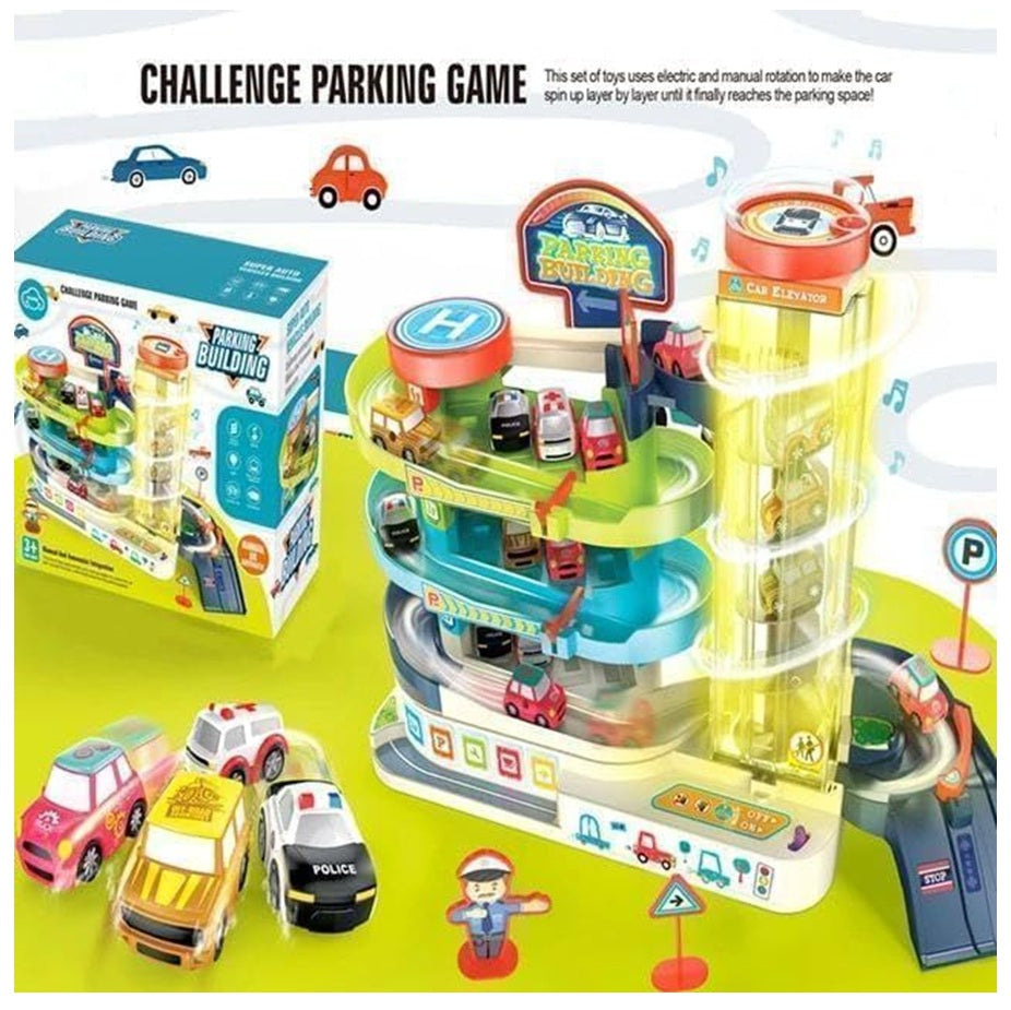 Pista Infantil Parqueadero 4 Carros Con Ascensor Garaje