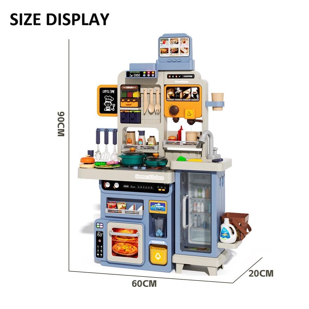 Cocina Infantil 90cm 66 Pcs Luces + Sonidos + Agua +vapor