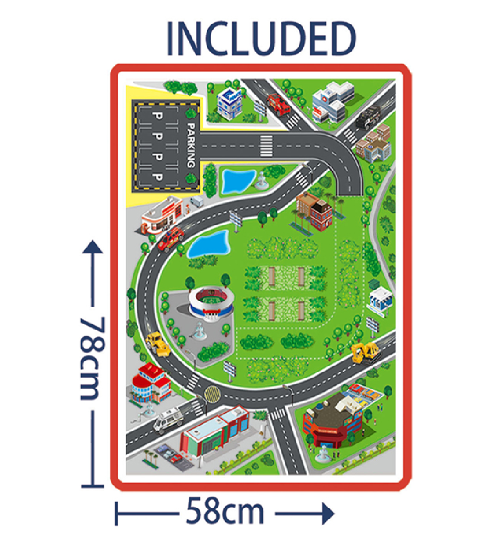 Pista Infantil Grande 95 Pcs Avión + Carros + Tractomula