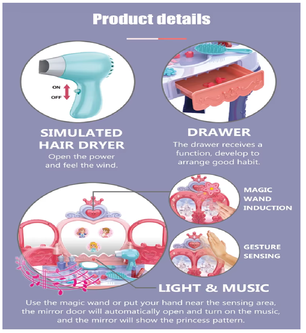 Tocador Infantil Sensor De Movimiento Luces + Sonidos 28 Pcs