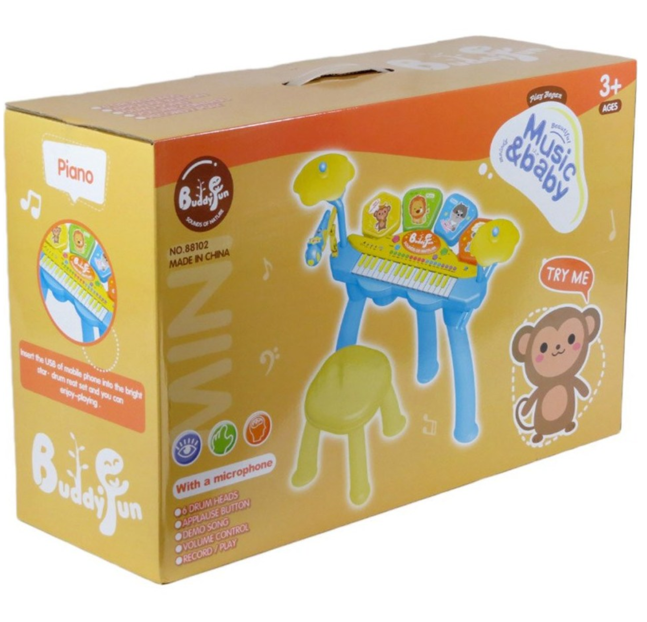 Instrumento Infantil Batería Piano Infantil Luces Y Sonidos