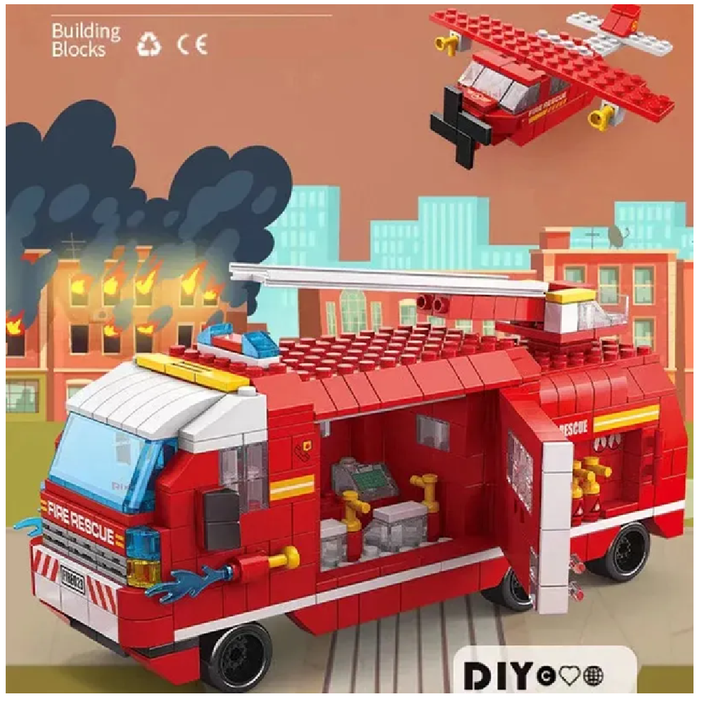 Arma Todo 1000 Pcs Bloques Para Armar Carro De Bomberos